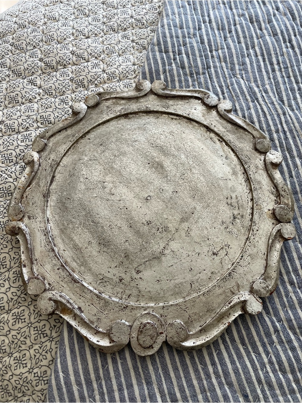 Distressed Silver Decorative Wall Accent Tray